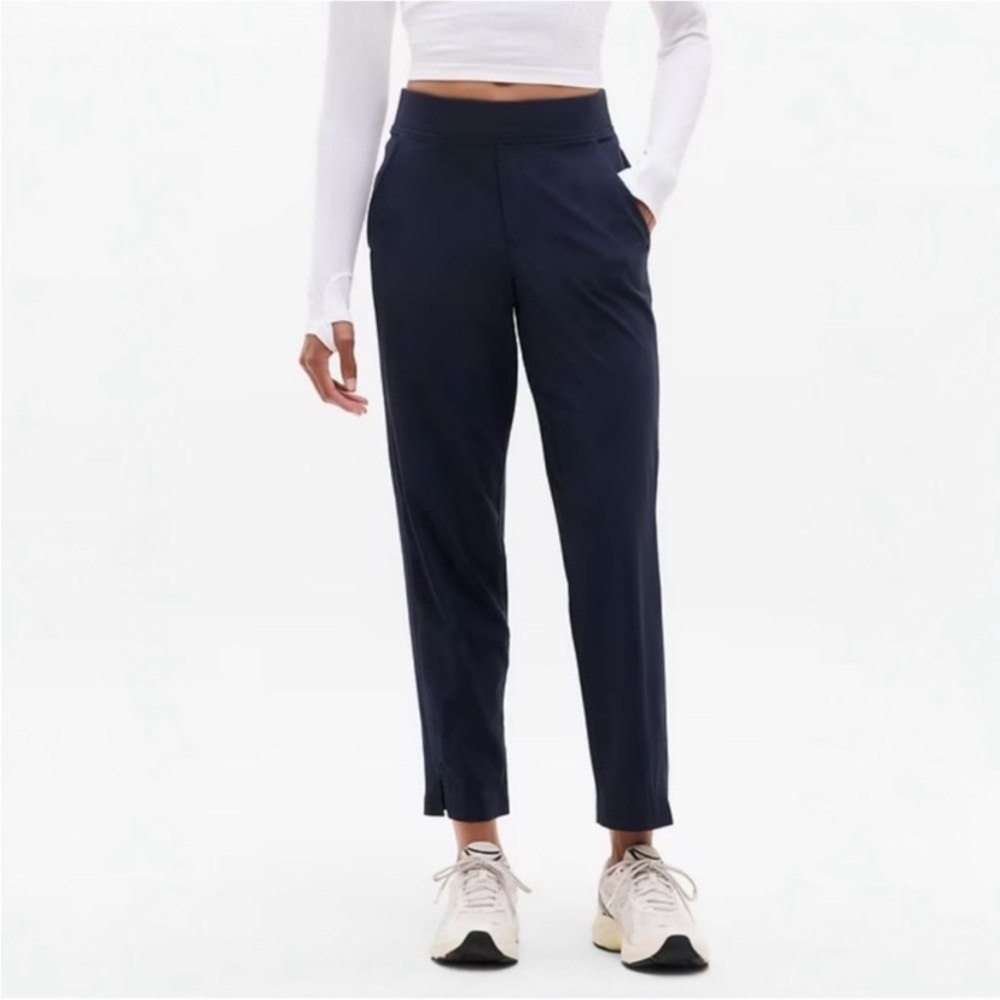 Athleta New Brooklyn Ankle Pants Size 16 Navy Blue Mid Rise Pull On - Picture 7 of 16